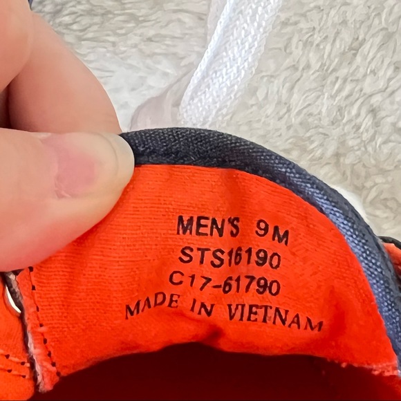 Sperry Topsider X Jack Spade New York Collab Navy Blue Orange Mens Size 9M. - Picture 3 of 10